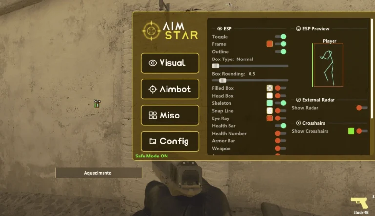 Бесплатный чит AimStar для CS2 (Aim, ESP, Radar Hack) 2026