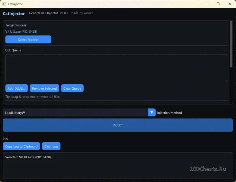 CatInjector v1.0 — простой DLL-инжектор читов