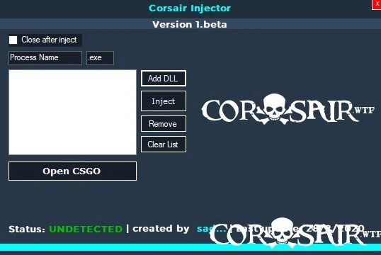 Corsair Injector - Инжектор dll читов (с открытым исходным кодом) — изображение 1