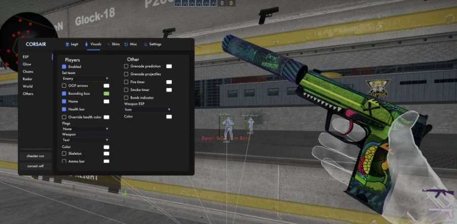 Чит CORSAIR LegitHack для CSGO [ESP, GLOW, Radar и прочее]