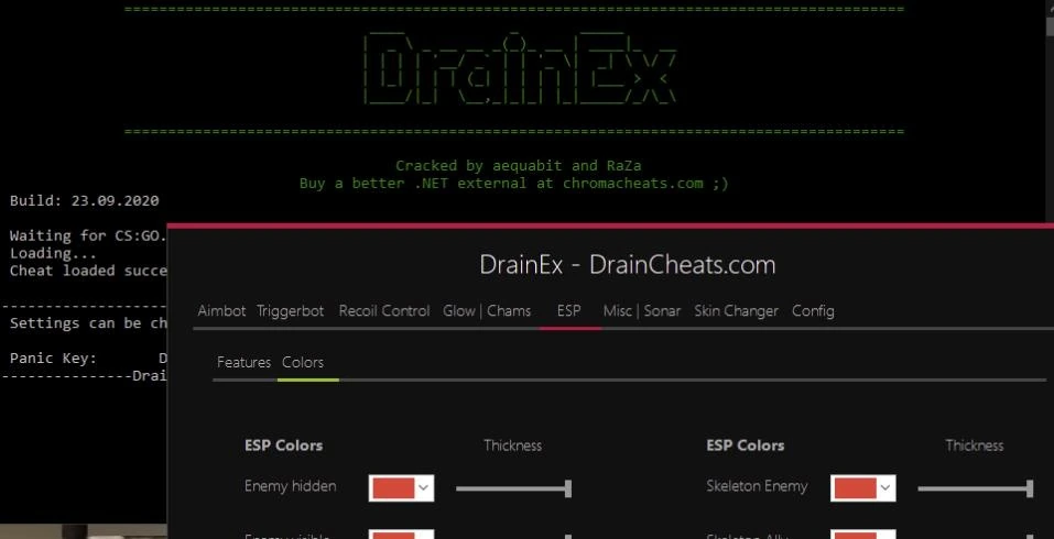 Чит DrainEx CS:GO [Cracked] с АиМом, ЕСП и Скинчейнджером