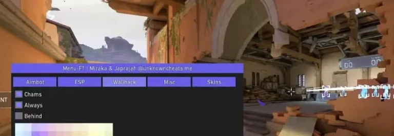 Новый чит Menu-F1 для Valorant (WH, Aim, SkinChanger)