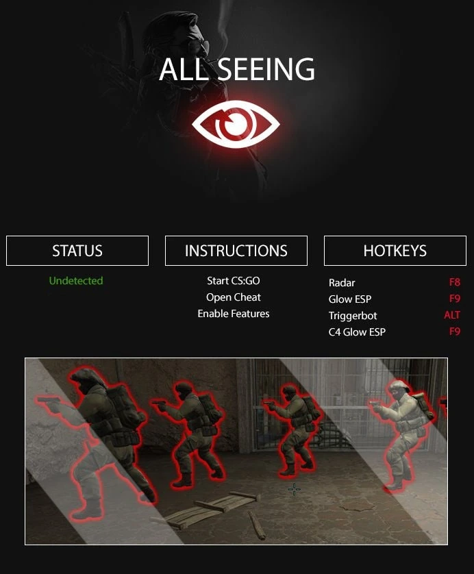 Простой чит All-Seeing Eye на CSGO (Radar / TriggerBot / ESP) — изображение 1