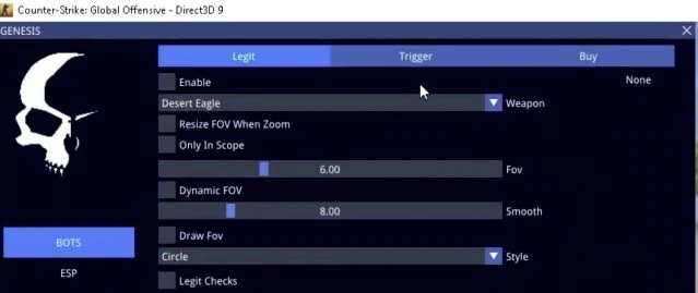 Legit чит Genesis для CSGO (Aim, ESP, Trigger Bot) Бесплатный