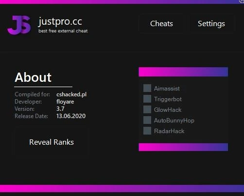 Новый Justpro чит для КС ГО (ESP, Trigger Bot, Radar Hack)
