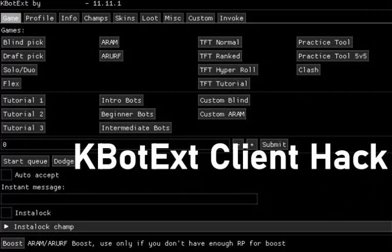 KBotExt — Чит клиент для League of Legends (Много функций)