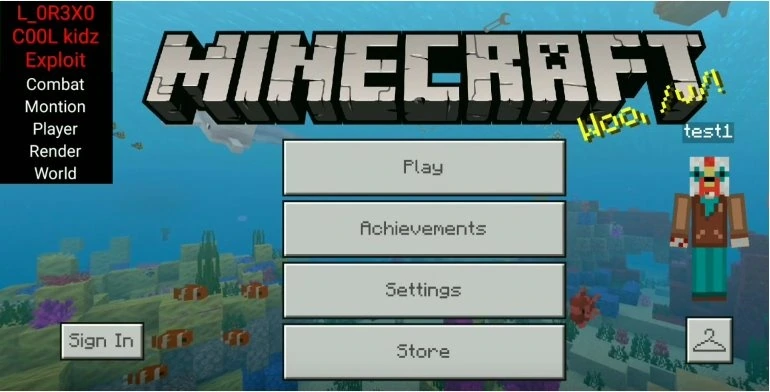 MCPE - чит мод меню Майнкрафт (PE)
