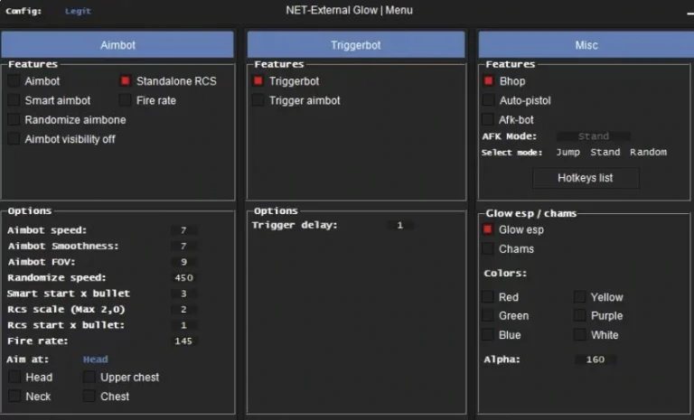 Net External Hack — Бесплатный чит CSGO (Aimbot + Glow ESP)