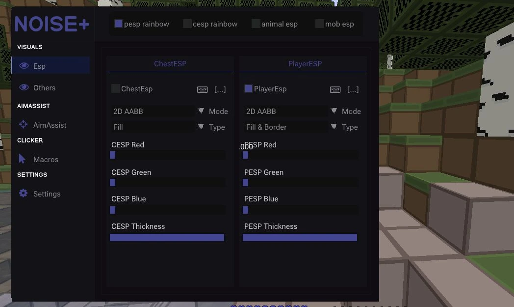 Internal чит Noise+ для Майнкрафт (All Servers)