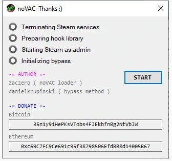 Антибан noVAC-Thanks для CS:GO и других Steam игр