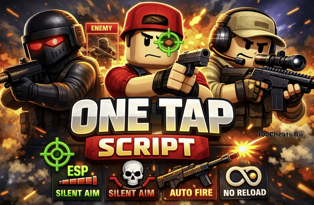 Скрипт One Tap для Roblox - ESP, Silent Aim, Auto Fire, No Reload