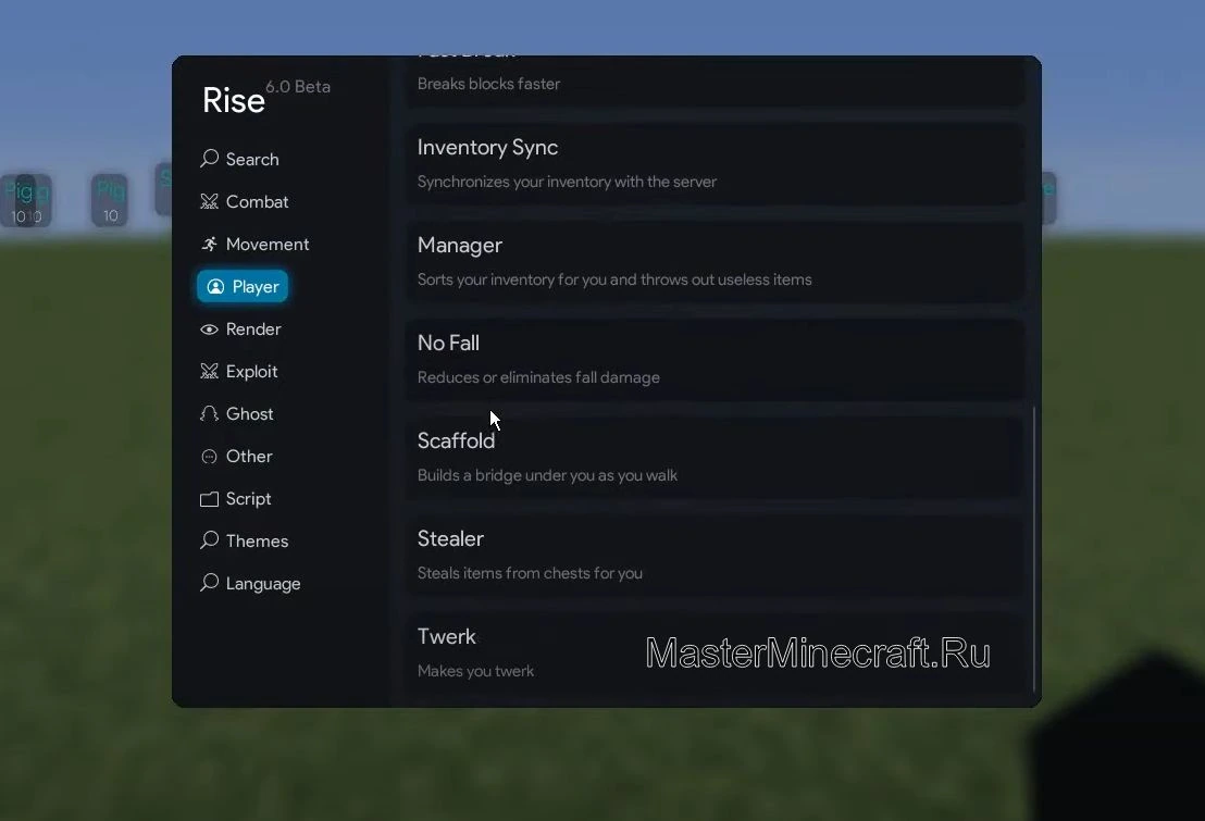 Чит клиент Rise 6.0 для Minecraft (Cracked) — изображение 1