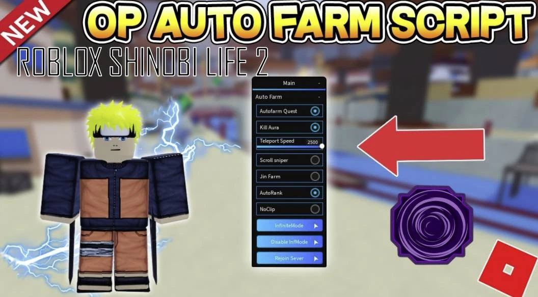 Чит Roblox (Shinobi Life 2) + Автофарм - Работает