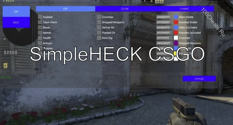 Мультихак SimpleHECK для CSGO (ESP, GLOW, Wallhack, Rage)