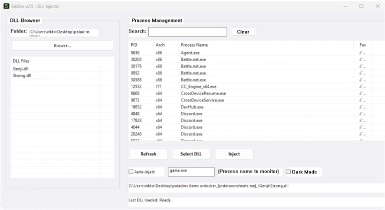 SinDex DLL Injector v2.5 (Windows)