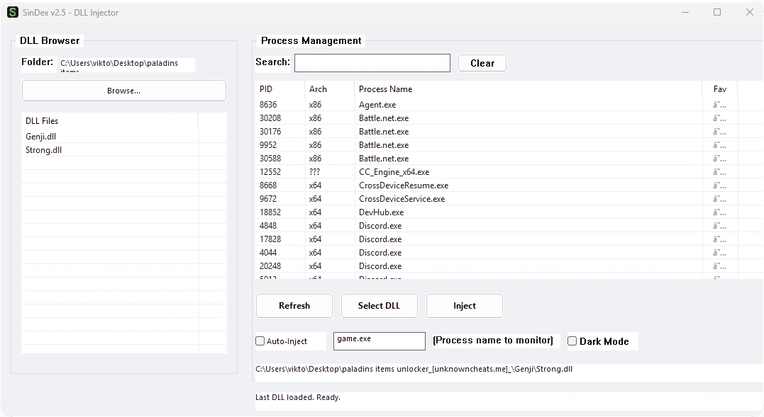 SinDex DLL Injector v2.5 (Windows)