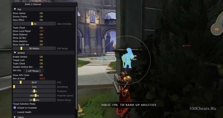 Internal чит для Smite 2 (ESP, Aimbot, FOV) 2026