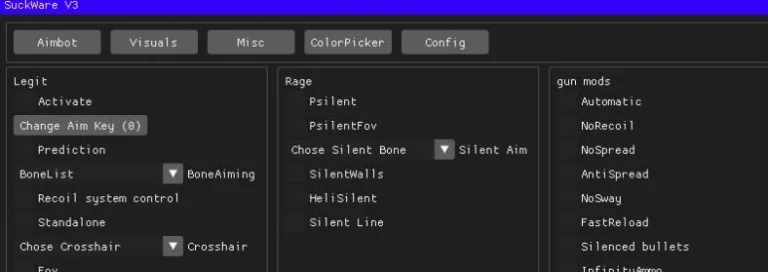 Чит SuckWare V3 на Rust (AiM, ESP) — Рабочий