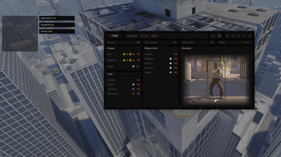 Чит Xone для CS2 (Counter-Strike 2) 2026 + Бесплатная версия — изображение 1