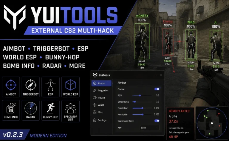 YuiTools — внешний мультичит для CS2 (ESP / Aimbot / Triggerbot)